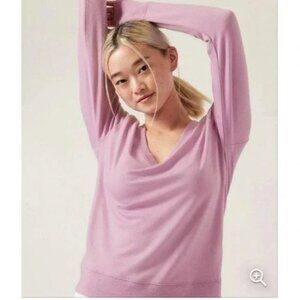 Athleta Purple Sunrise V-neck Sweatshirt Size XL